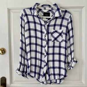 RAILS $158 Plaid Flannel Shirt Blue White XS